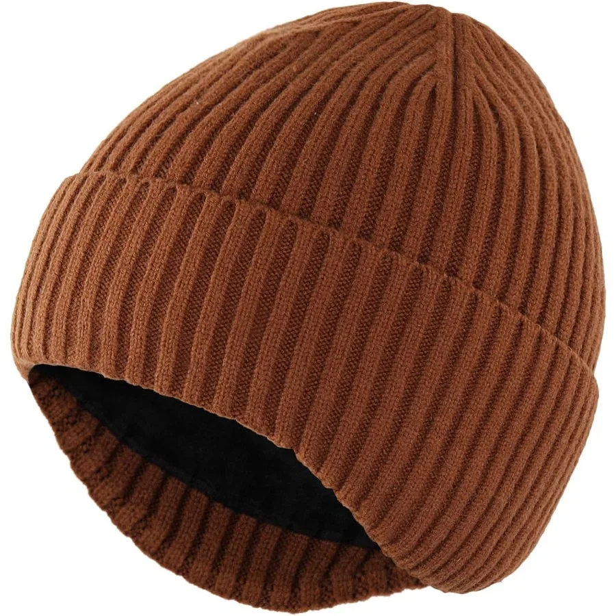 

Шапка-бини Connectyle на флисовой подкладке для мужчин и женщин, теплые зимние шапки с ушками, эластичная вязаная шапка в рубчик с черепом