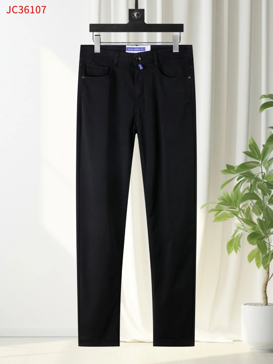 OECHSLI Jeans Thin Cotton Men 2026 Spring Summer new breathable embroidery Black casual straight Big size 30-42 long Pants