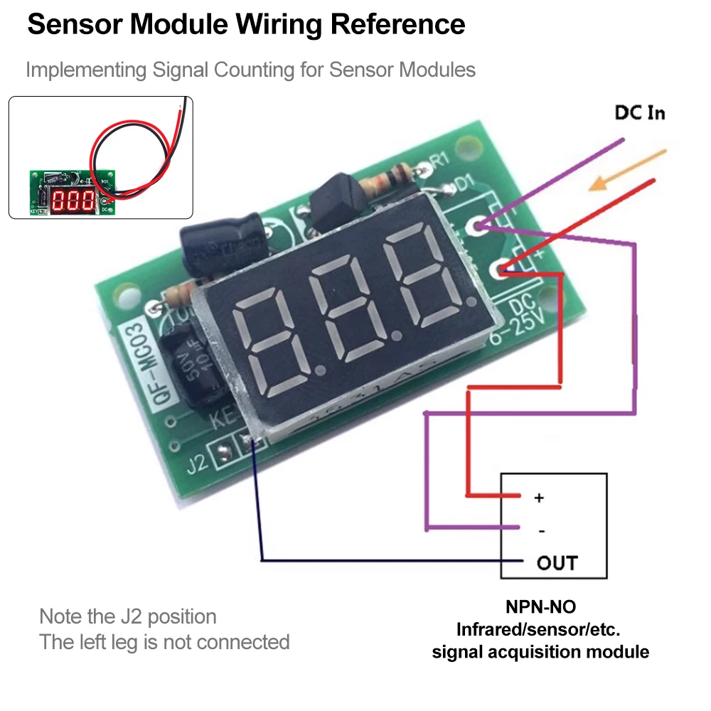 DC4-7V/7-16V/15-26V Power-ON Counter Module Accumulator 3-Bit Red 0.36'' Digital Tube Display Trigger Counter Module Accumulator