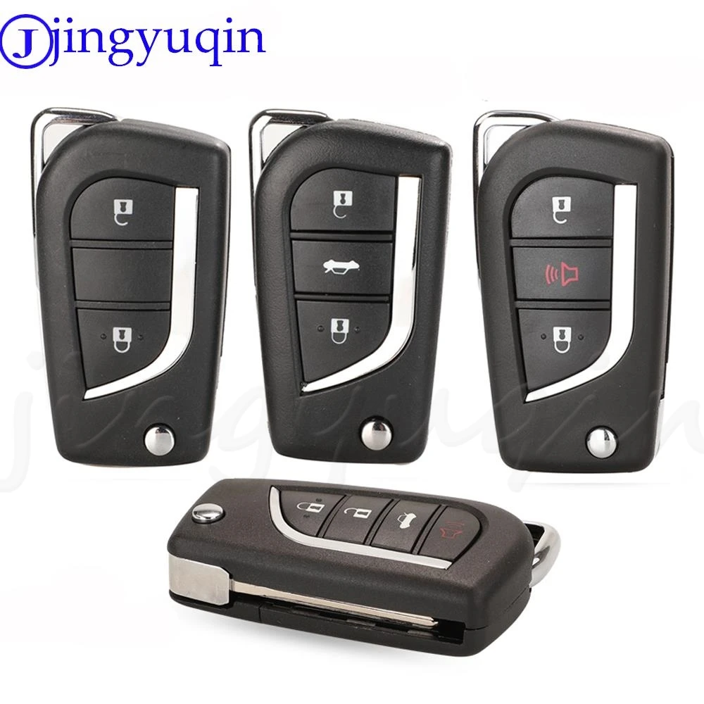 Jingyuqin 2/3B Flip Remote Key Shell For Toyota Levin Camry Reiz Highlander Corolla RAV4 Key Case VA2 Toy48 Toy43 Fit CR1620