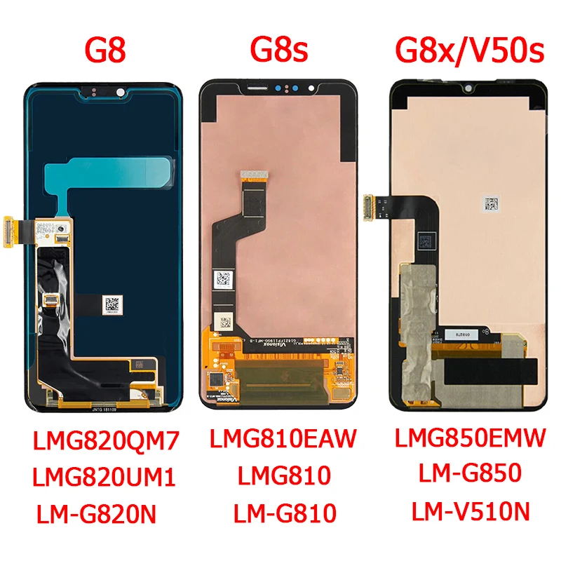 Original V50s ThinQ LCD For LG G8 G8s G8x LCD Display Screen With Frame G8 G820 G8S G810 G8X G850 V50S V510 Display Touch Screen