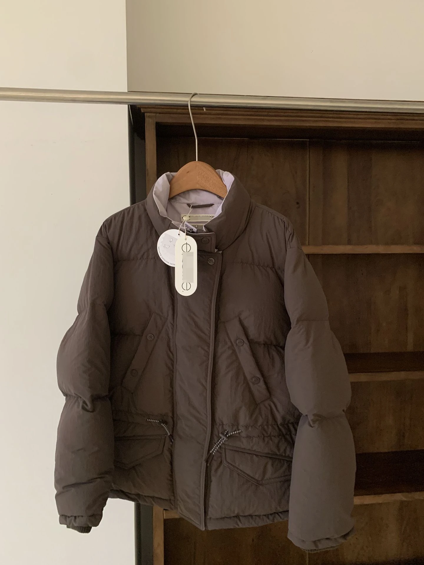 

PREON Thi Женское теплое пальто на гусином пуху с завязками на талии, зимняя верхняя одежда Thiened, белое гусиное перо