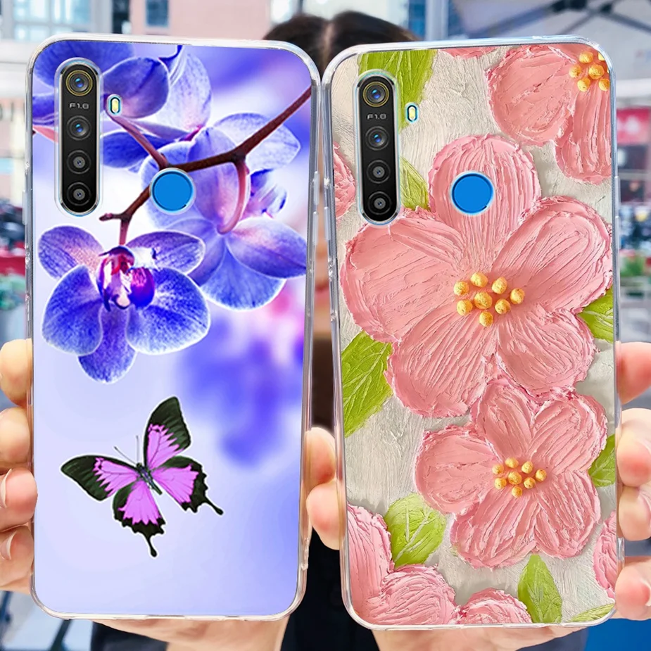 For Realme 5 Pro Case Realme 5i 5S Cute Fashion Painted Cover Clear Silicone Phone Case For Realme 5S 5i Realme5 Pro Soft Fundas