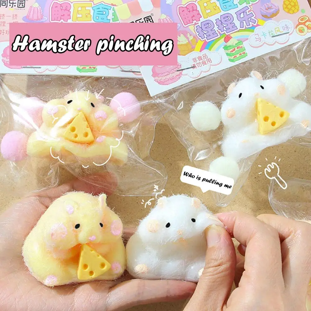 Mini Spielzeug Zappeln Spielzeug Kawaii Plüsch Katze Pfote transparente Würfel Stress abbau Plüsch Squeeze Spielzeug Hamster Käse Kidsster Spielzeug