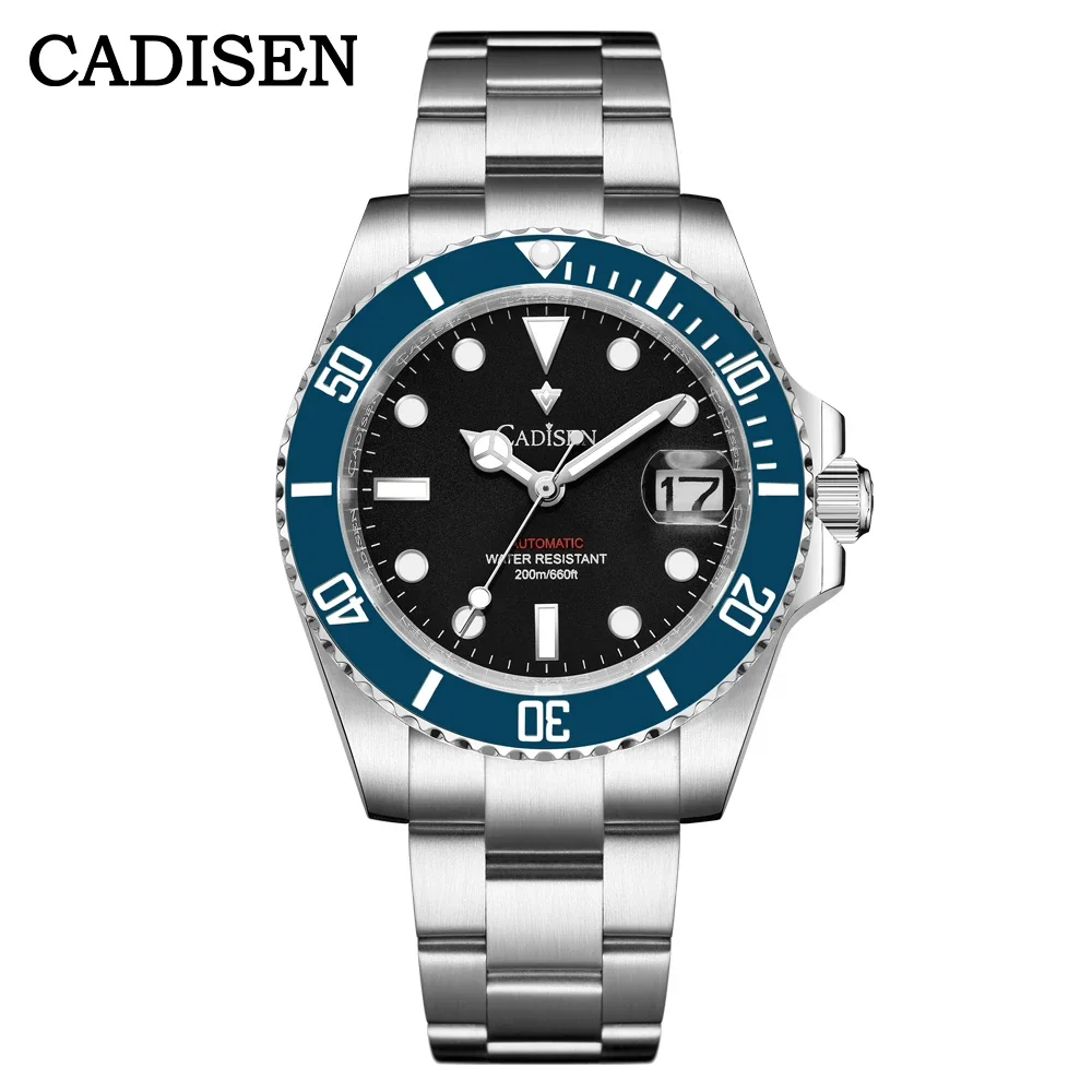 CADISEN New Men Automatic Mechanical Watches NH35A Movement Stainless Steel Sapphire Glass Waterproof Men Watches Reloj Hombre