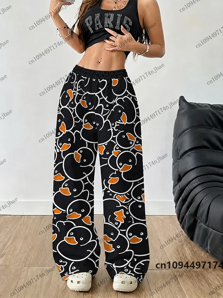 Kinder-Trainingsanzug mit Cartoon-Gelb-Enten-Print, T-Shirt + Schlafanzughose, Paar-Outfit, Freizeitkleidung für Kinder/Erwachsene, 2-teiliges Set – Detail 12