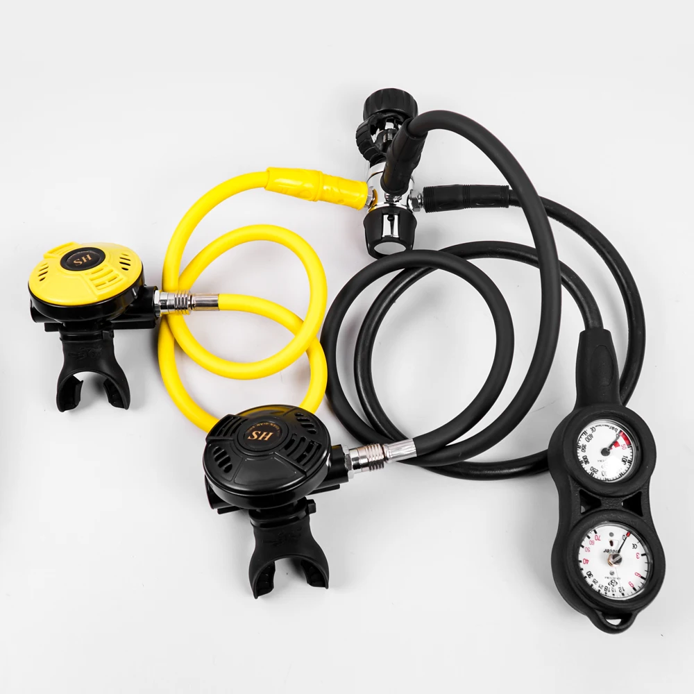 DEDEPU  Scuba 1st & 2nd Stage Diving Octopus Regulator Set Including Double Gauge for Professional Divers