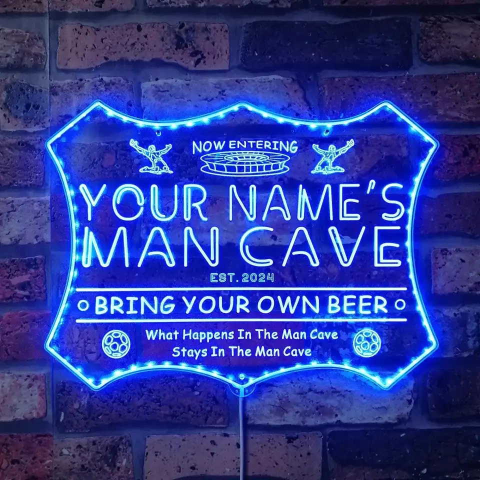 Personalized Your Name Name Soccer Man Cave Sport RGB Dynamic Glam LED Sign st06-fnd-qd1-tm
