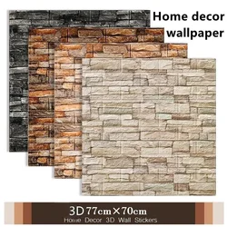 1-10pcs 70*77cm Self-adhesive 3D Brick Background Wallpaper Foam Wall Sticker Waterproof Moistureproof Living Room Decoration ﻿