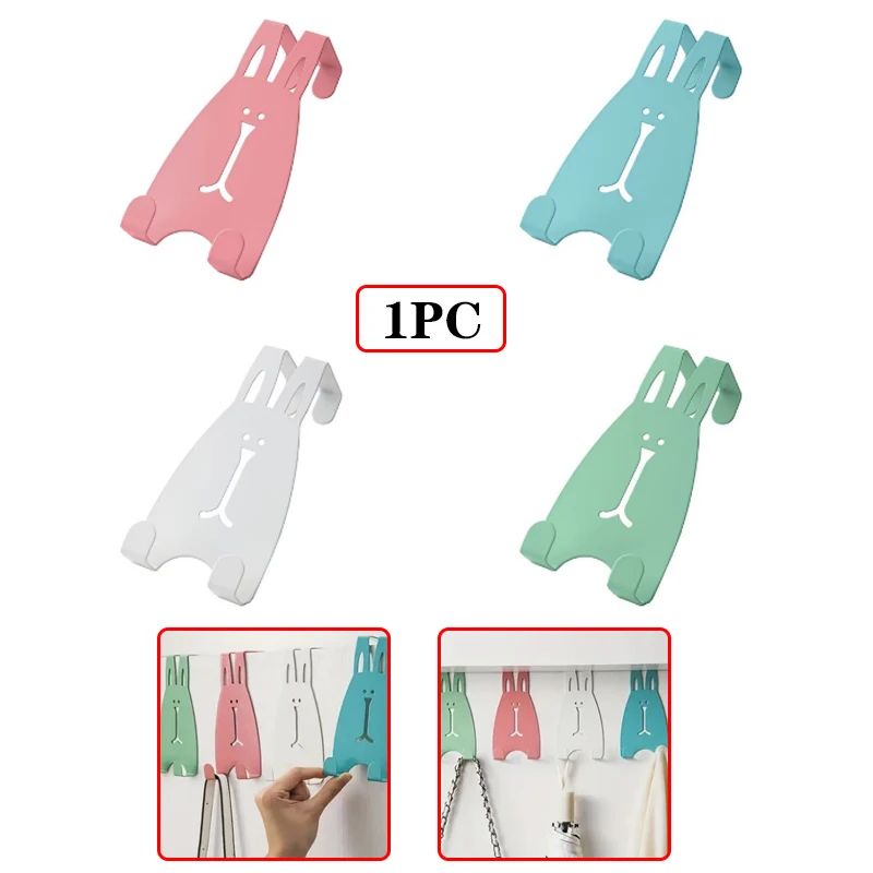 

Hooks Cartoon Rabbit Door Back Hook Punch Cupboard Rear Hanger Bedroom Kitchen Wardrobe Wall Hanger Home Storage Shelf Coat Hook