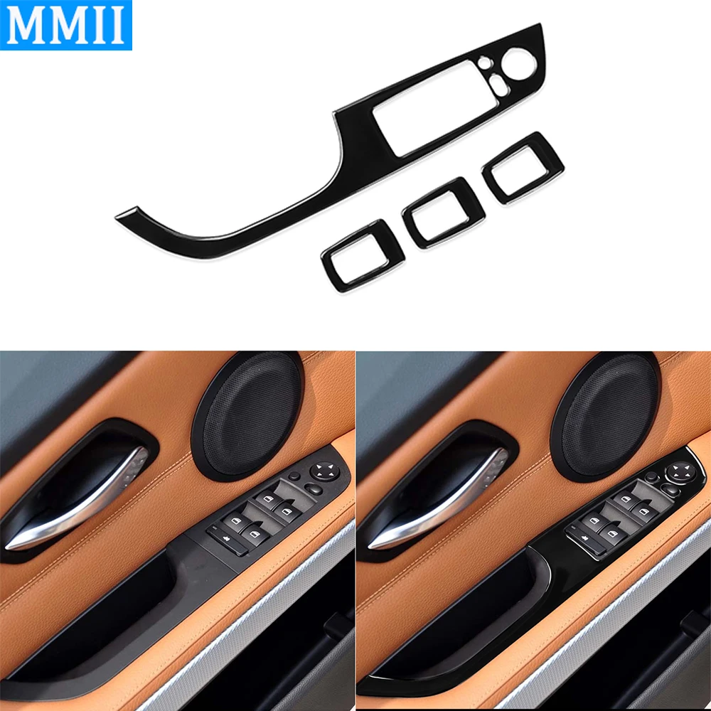 For Bmw 3 Series 2005-2012 e90 320i 325i Piano Black Window Lift Control Plastic Plate Trim Car Interior Accessoriers Sticker