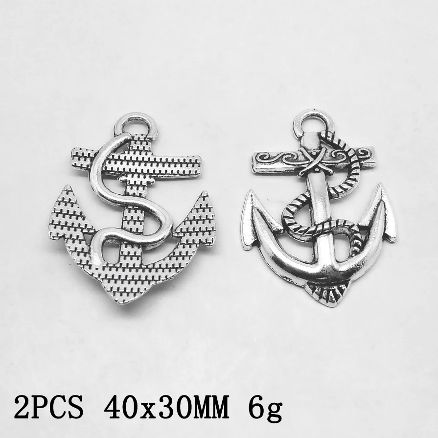 1 Bag 18x15mm Vintage Silver Alloy Anchor Charms For Necklace Bracelet Earring Keychain DIY Jewelry Accessories Wholesale