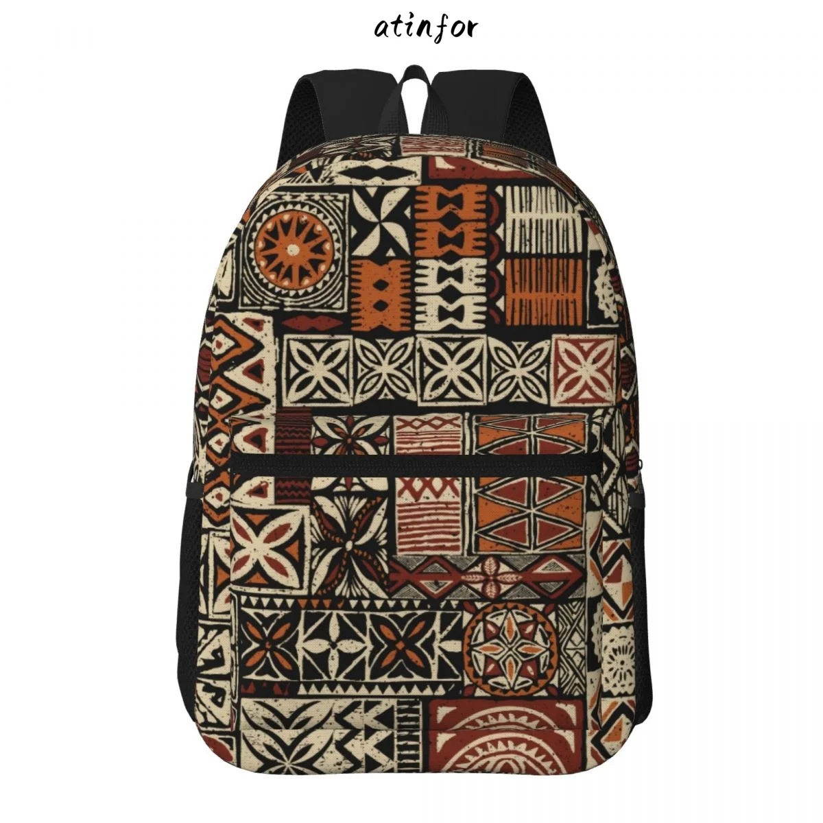 atinfor Hawaiian Tribal Abstract Printing Women Backpack Student Bookbag School Bag for Teenage Girl Vintage