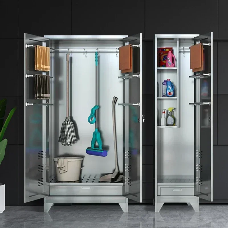 

Stainless steel cleaning cabinet mop storage cabinet balcony tool locker Hot sales