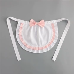 Sexy Short Half Waist Apron White Pink Cafe Cooking Nail Beauty Service Decorative Women Maid Bib Cute Bar Restaurant Cleaning