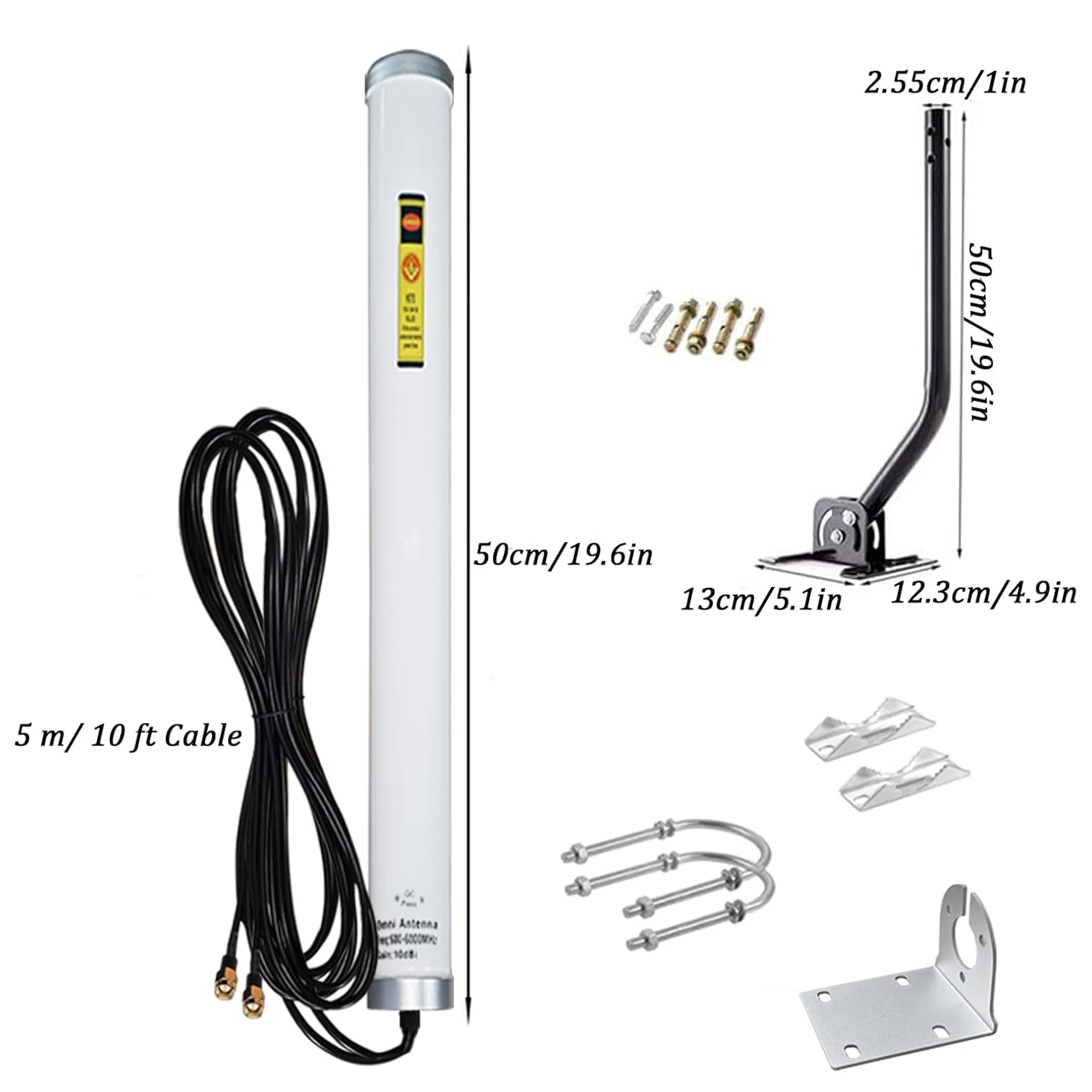 Outdoor MIMO 5G 4G LTE Router Antenna for T Mobile Home Internet Hotspot 600-6000MHz Omni Directional SMA TS9 Cellular Antenna