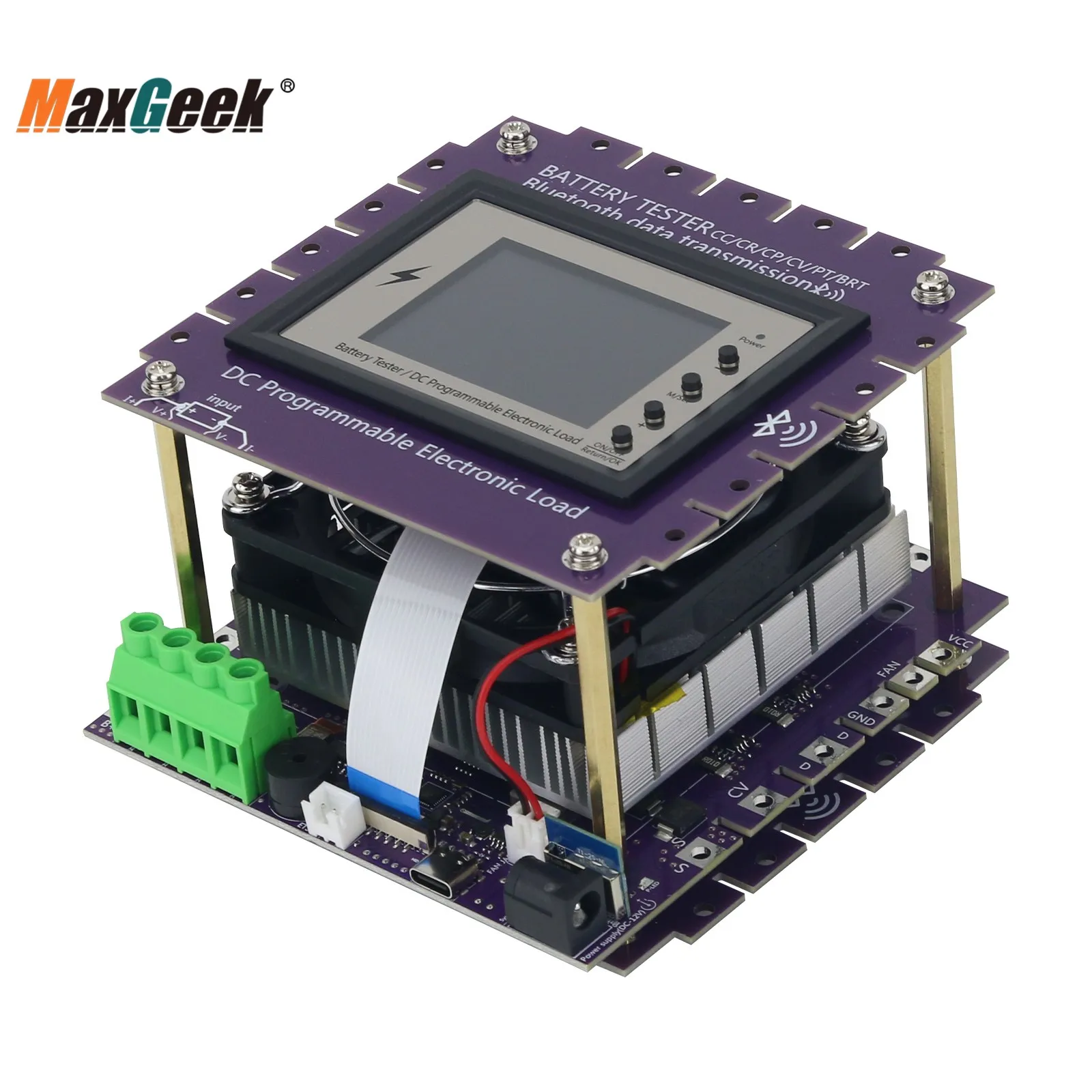 Maxgeek 150W Multifunctional Bluetooth Battery Capacity Tester CC/CR/CP/CV/PT/BRT Intelligent DC Programmable Electronic Load