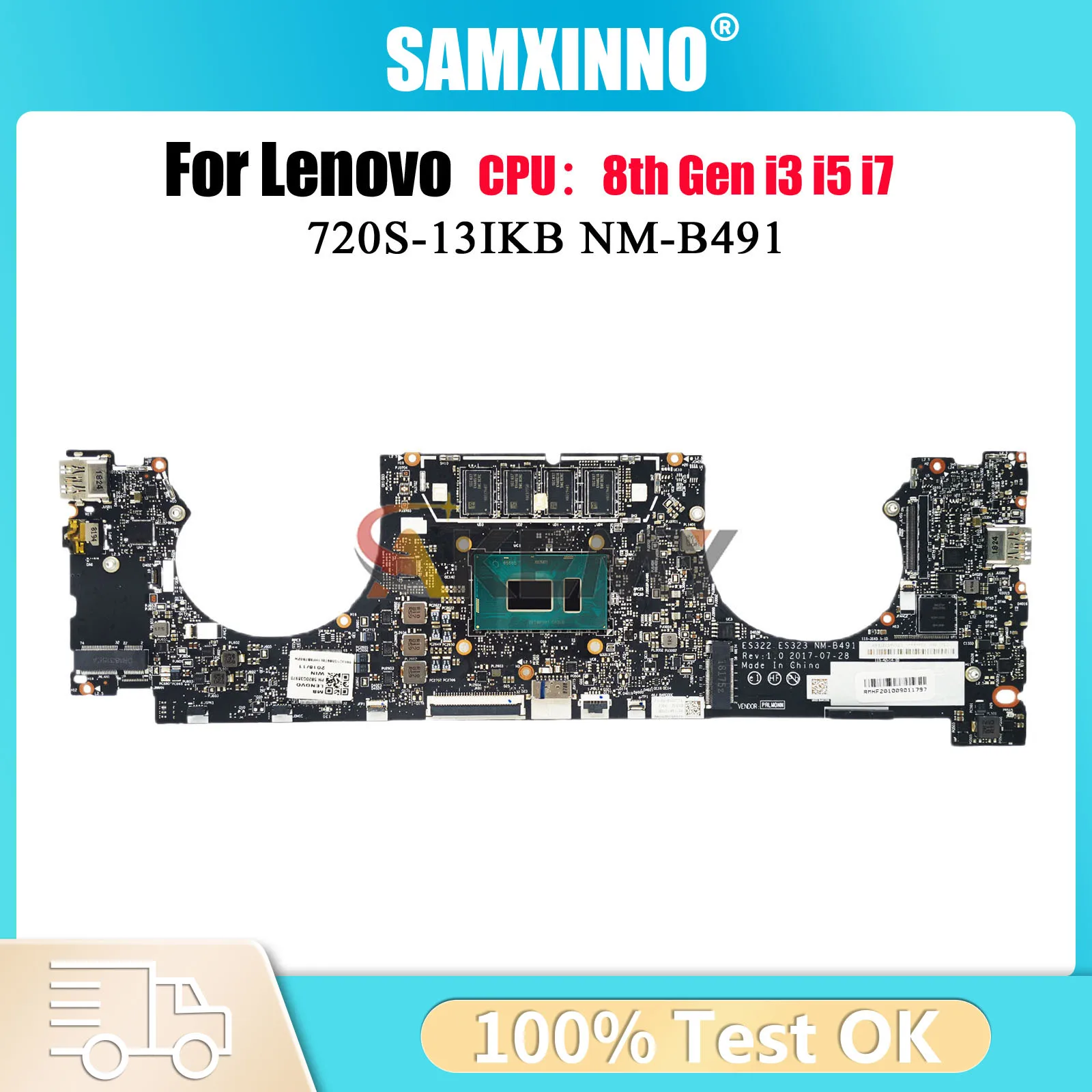 

Материнская плата для ноутбука Lenovo 720S-13IKB NM-B491 с i5 i7 8-го поколения 8 ГБ ОЗУ 100% полностью протестирована