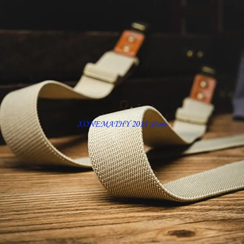 F42F Classical Rubber Brace Suspenders Straps With Secure 3 Clip Men's Accessory