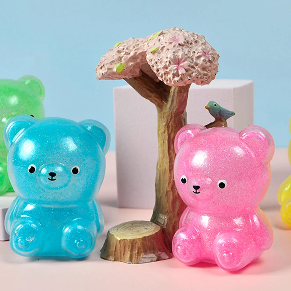 3 Pcs Decompression Toys Bear Stress Funny Stretchy Animal Squeezing Squeeze Shape Adorable Shaped Vent Class Child
