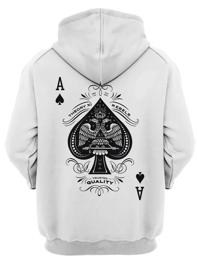 Autumn Men\'s Hoodie Casual Long Sleeve Trendy 3d Poker A Print Sweatshirt Outdoor Hooded Tops Male Overszied Clothing Streetwear