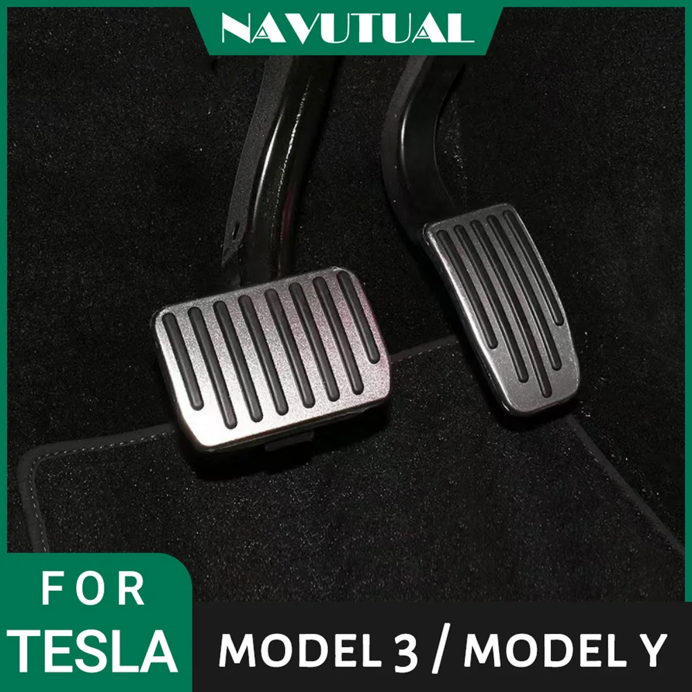 

Anti-Slip Foot Pedal Pads For Tesla Model 3 Y 2016-2023Aluminum Accelerator Brake Footrest Pedal Pads for Model 3/Y Safe Drive