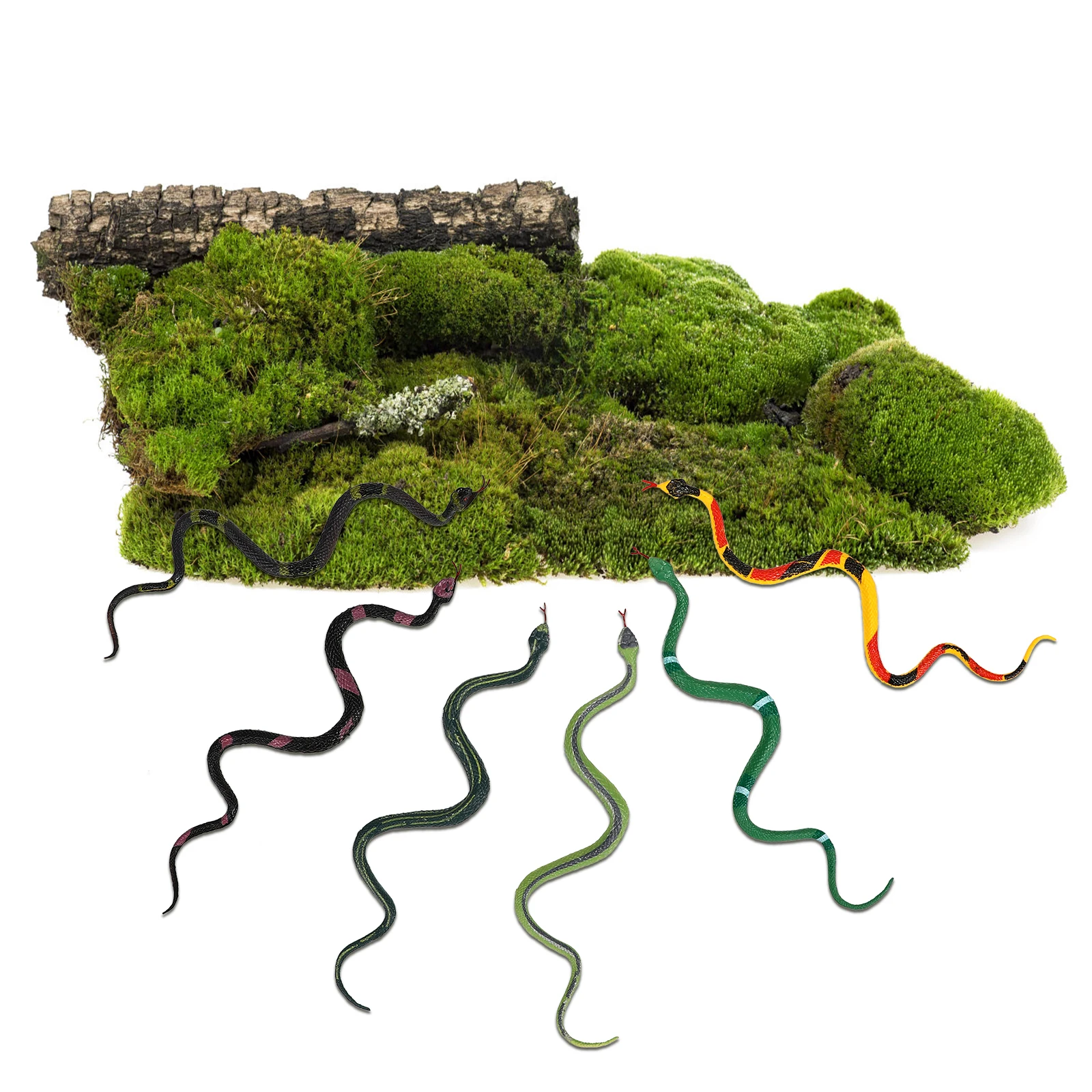 

6pcs Highly Realistic Snake Figurines Sturdy Construction Versatile Positioning Fake Snake Decorations Halloween Adornment