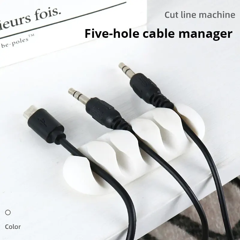 Cable Winder Silicone USB Cable Desktop Tidy Management Clips Cable Holder For Mouse Headphone Wire Organizer image 3