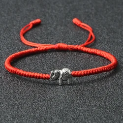 Ethnic Tibetan Buddha Head Woven Bracelets For Men Handmade Rope Retro Elephant Pendant Lucky Bracelet Women Yoga Energy Jewelry