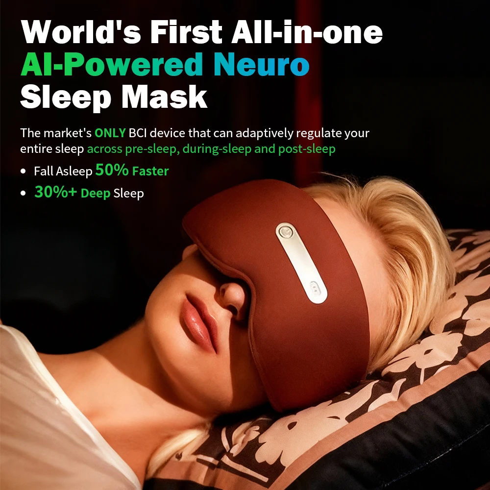 IOS Android APP Intelligent Weighted Sleep Mask Device Smart Eye Massager With Heat Eyes Masking For Sleep