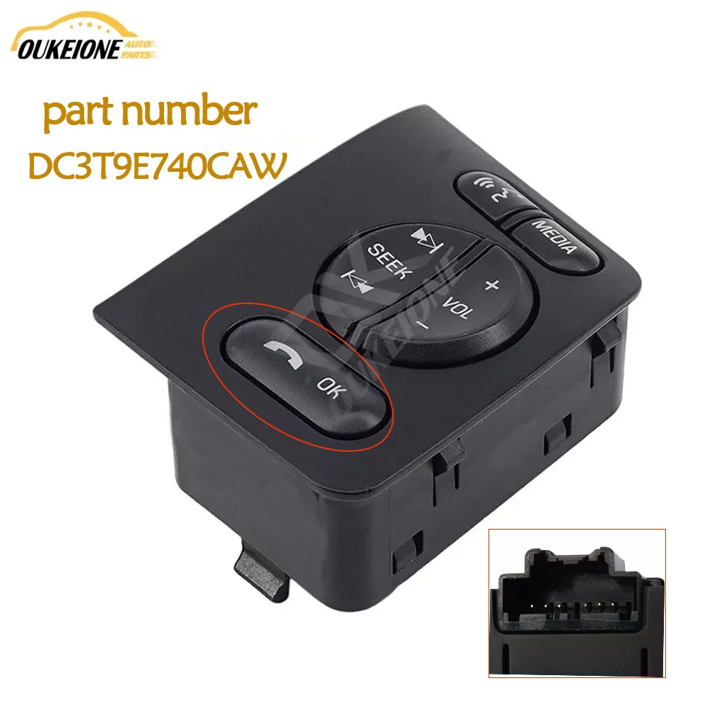 DC3T9E740CAW for Ford F250 F350 Super Duty 2011-2014 Car Steering Wheel Switch Radio Button DC3T-9E740-CAW Auto Parts