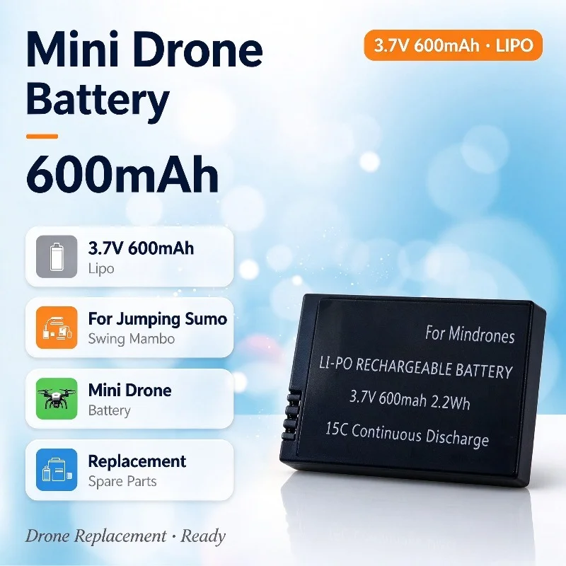 Drone Battery Charger - 3,7V 600mAh oplaadbare batterij + oplader