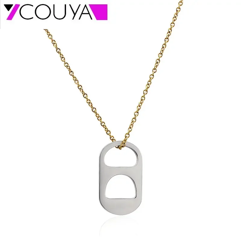 High Quality long chain pendant Stainless Steel gold /sliver necklace oval Pendant different shape Chain TRENDY charms collier