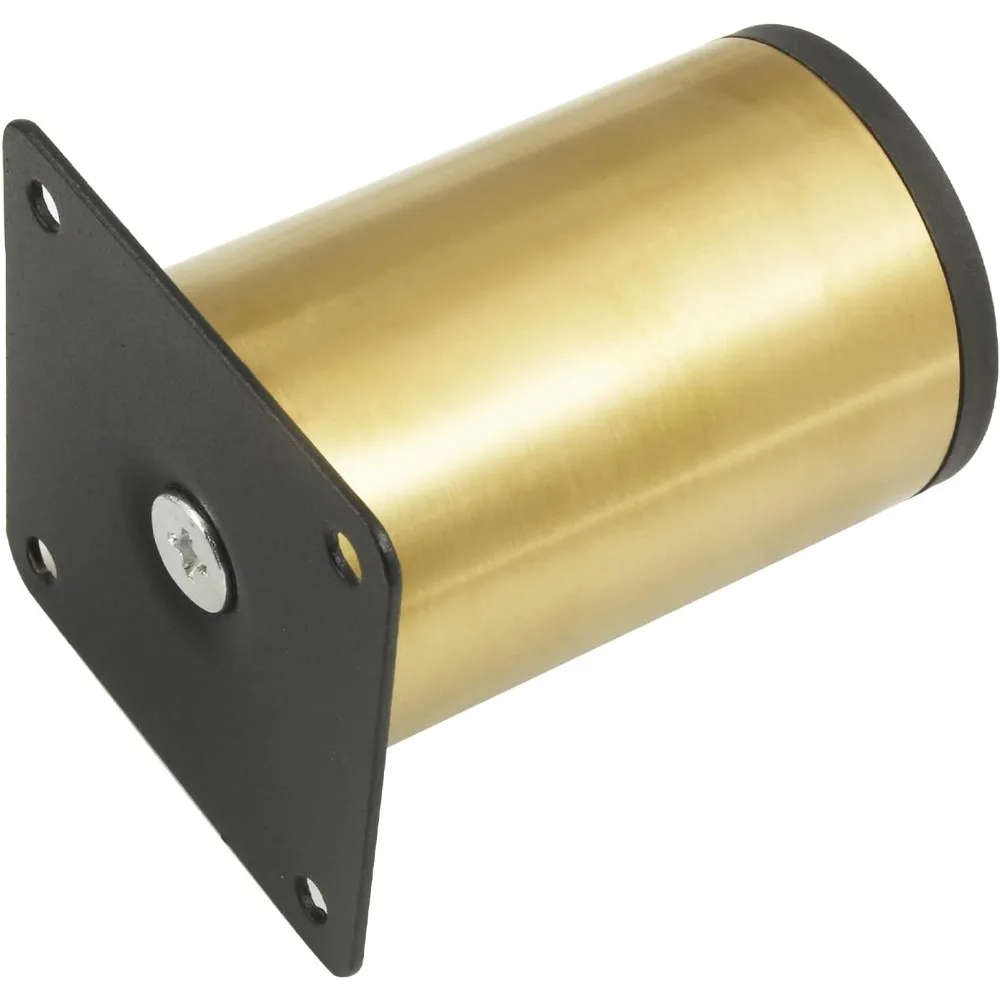 مجموعة من 4 أرجل أثاث من الفولاذ المقاوم للصدأ 3 بوصة / 80 مم، أرجل خزانة ذهبية أقدام مطبخ مستديرة، أرجل بديلة معدنية للخزانة #4