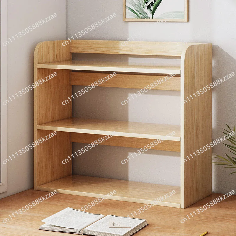 3 Tier Desktop Bookshelf Storage Shelves Wooden Open Bookcase Locker For Daily Household Children Study Bedroom Office Supplies