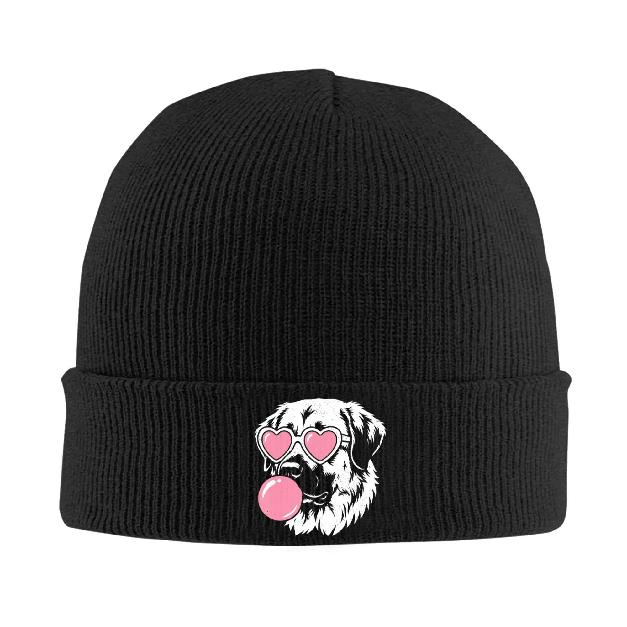 Anatolian Shepherd Dog Blowing Bubble Gum Pink Sunglasses Knitted Hat  Beanie Hats Kpop Elastic Unisex Bonnet Hats Winter Caps