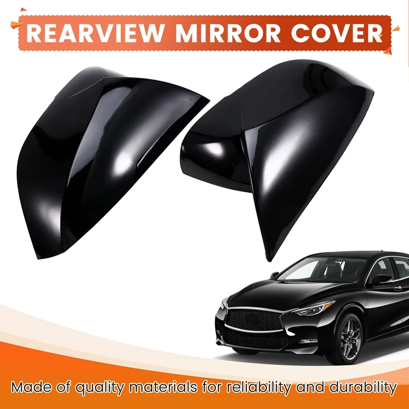 مرآة الرؤية الخلفية غطاء مرآة جانبية قبعات لصق القرن نمط غطاء مرآة لإنفينيتي Q50 Q60 Q70 QX30 2014-2021-T45C #3