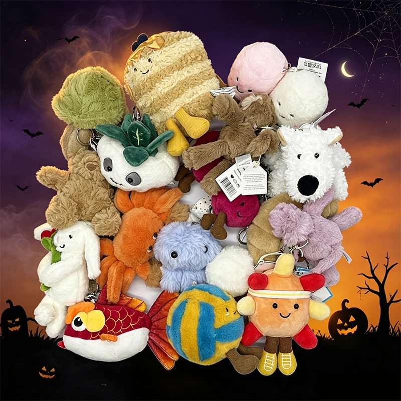 Sky Dragon Marshmallow Plush Keychain Cherry Golf Series Backpack Charm Toy Halloween Gift Soft Cute Character Pendants
