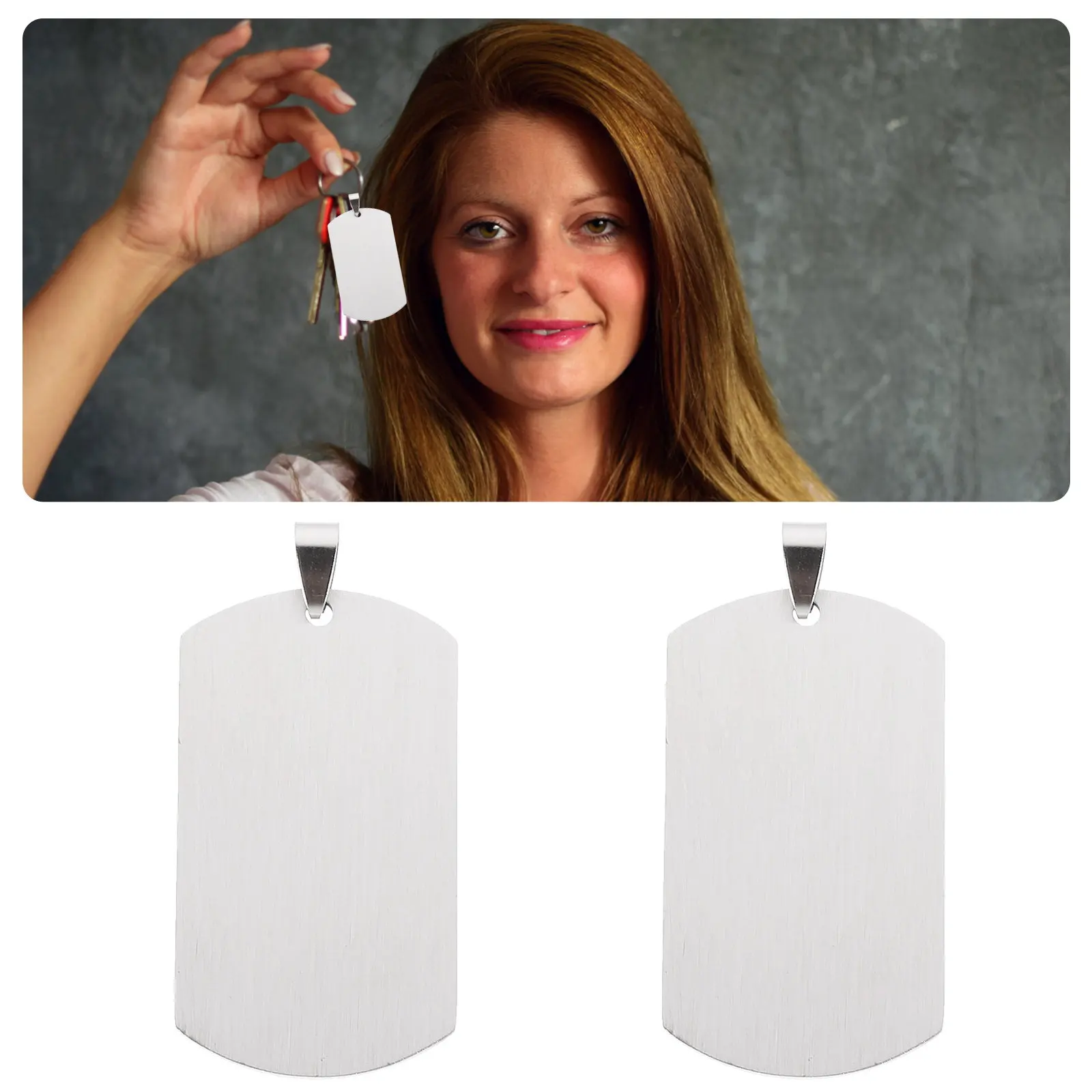 

10 шт. заготовок для бирок в военном стиле из титановой стали, пустые подвески для самостоятельной гравировки, бирки для идентификации животных, заготовки для штамповки