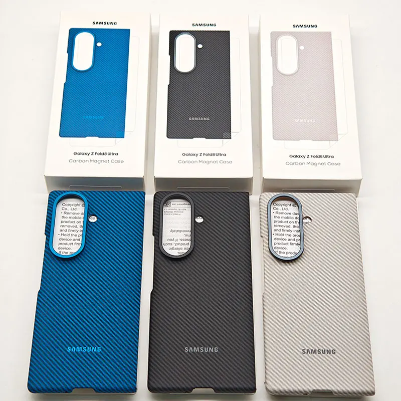 Samsung Galaxy Z Fold 8 Fold8 Ultra 7 Fold7 Magnetyczne etui z teksturą włókna węglowego + osłona ekranu z szkła hartowanego — zdjęcie produktu 6