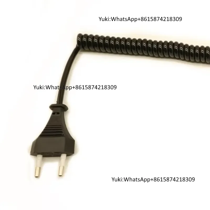 OEM Copper Conductor PE Insulation Multiconductor 2X0.5MM Spring Wire Spiral Cable with EU Plug
