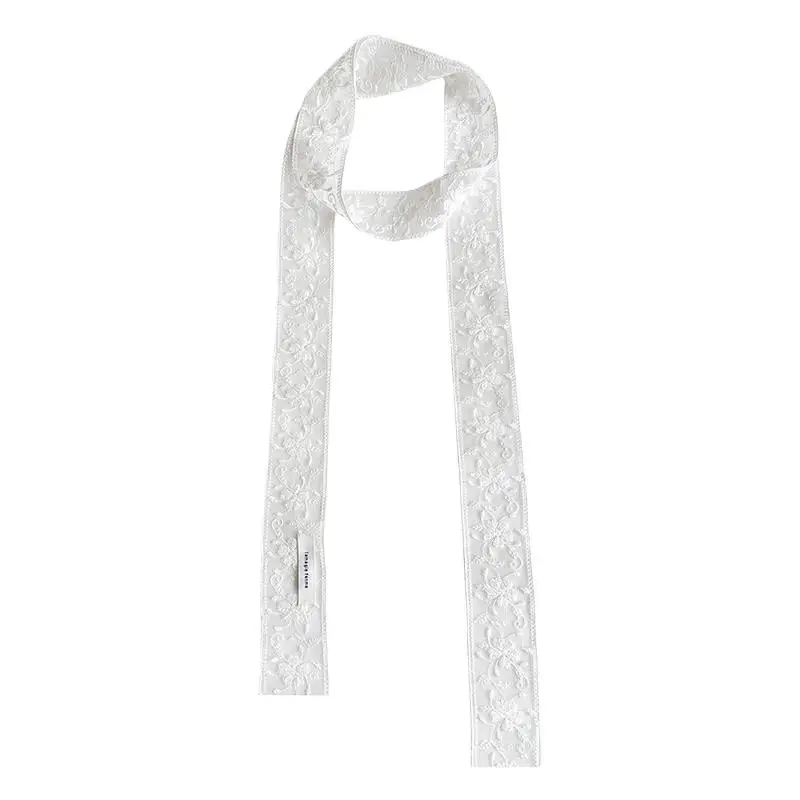 Süßes Blumen-Spitzen-Halsband, Dekoration für das Anziehen, Haarband im koreanischen Stil, transparentes langes Band, Kopftuch – Detail 13