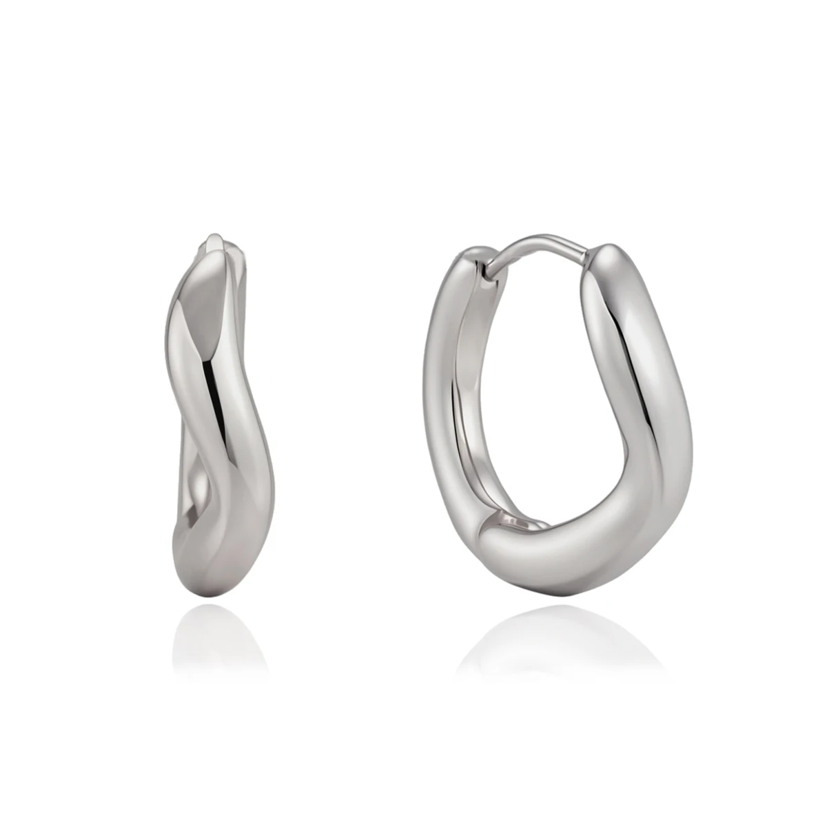 Spark & Co Minimalist Geometric Hoop For Women New 18K Gold PVD Plated Stainless Steel Waterproof Earrings Jewelry Gifts