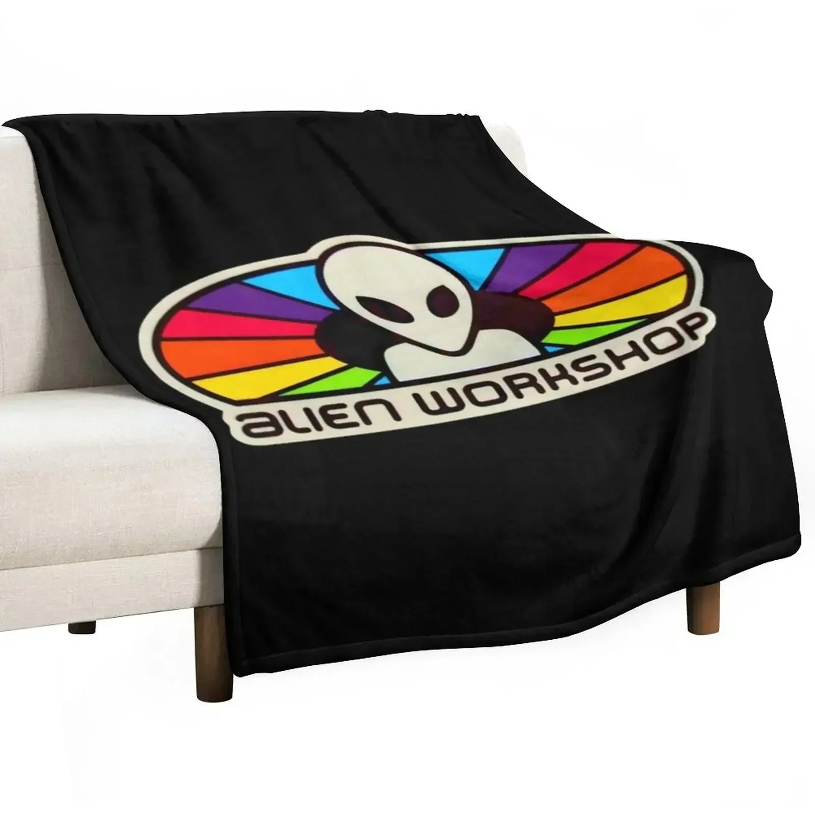 popular alien workshop colorful logo Essential Throw Blanket Summer Beddings For Baby For Sofa Thin Soft Beds Moving Blankets