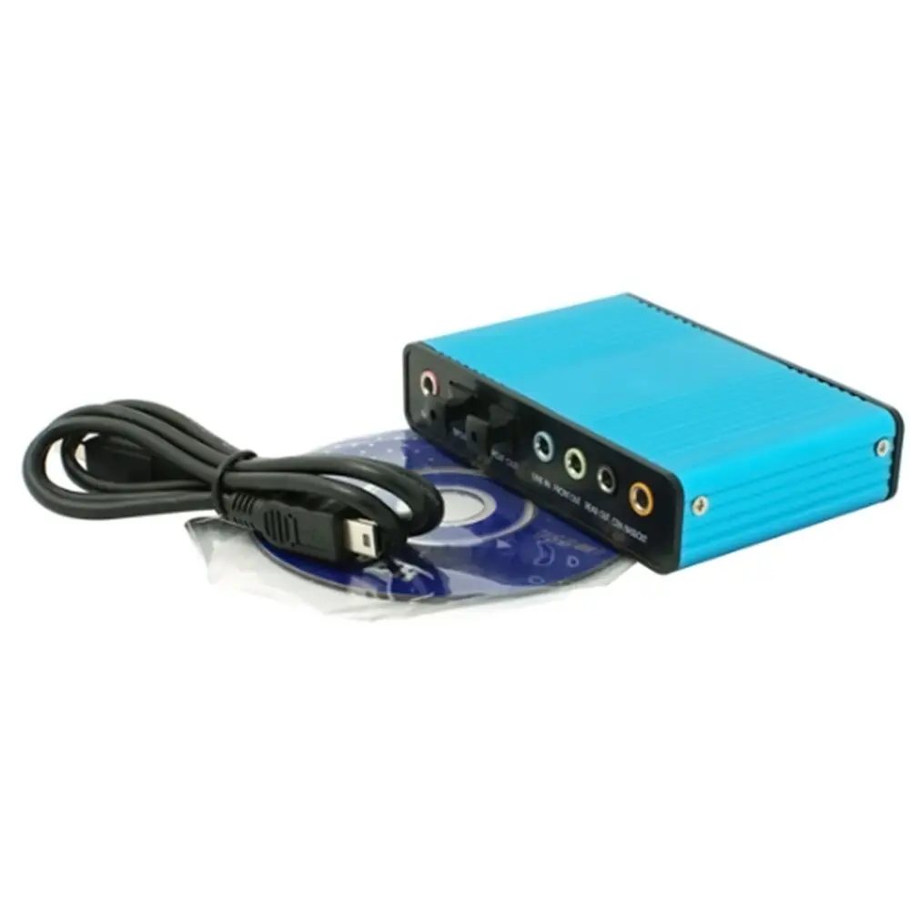 USB 2.0 6 Channel Sound Card Audio Card Adapter Optical Fiber 5.1 Sound Card SPDIF Controller Audio Card For PC Laptop Computer