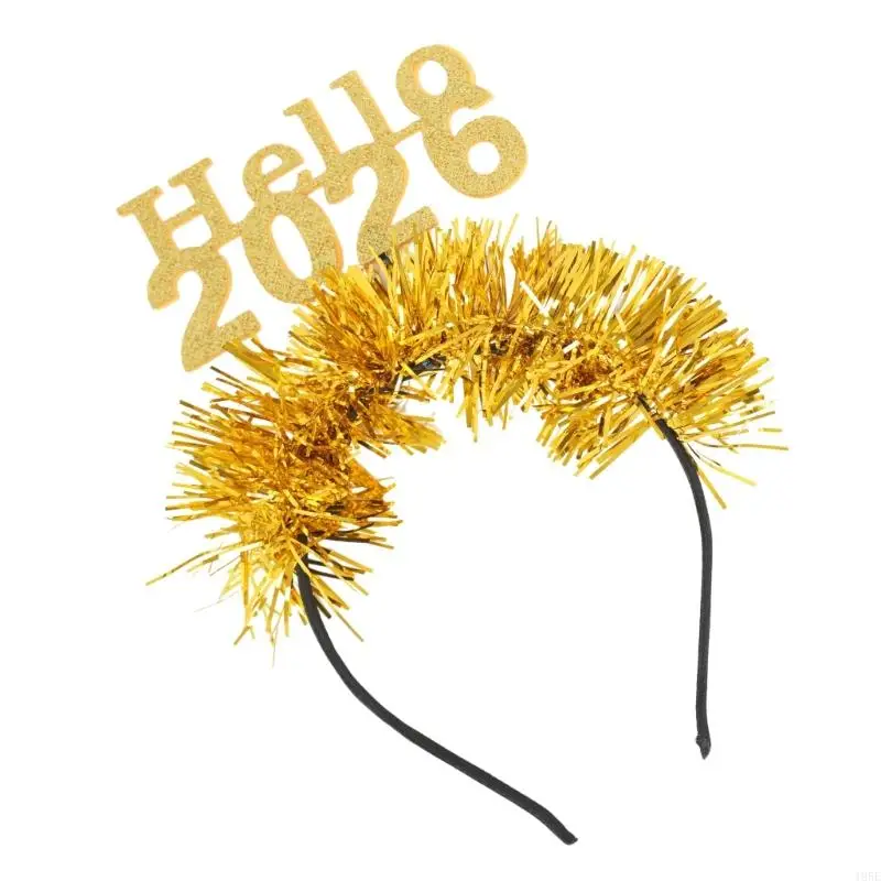 195E Cappello Capodanno Fasce per capelli Accessori per capelli 2026 Fasce Capodanno per donna Uomo Forniture per feste