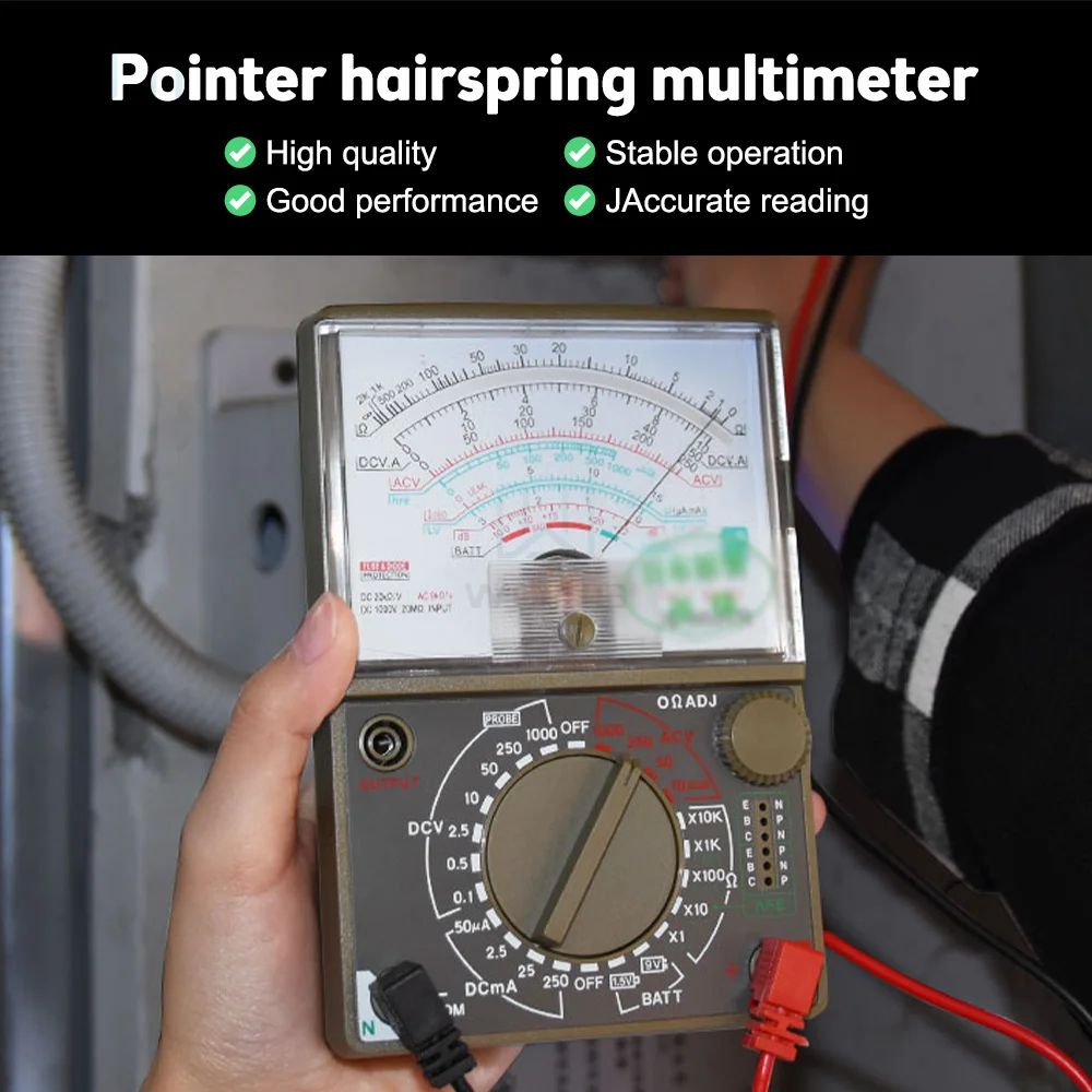 DE-960TR Pointer Type Mechanical Multimeter AC DC Volt Ohm Multifunction Technical Electrician Maintenance Universal Meter