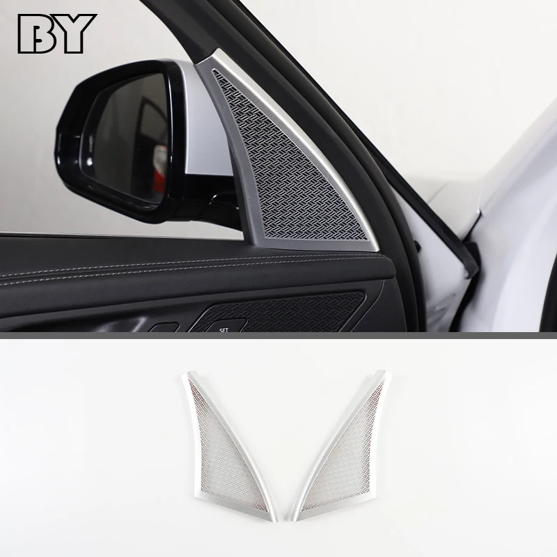 

For BMW X1 U11 2023 2024 Accessories Stainless Steel Car A Column Loudspeaker Decoration Door Speaker Net Cover