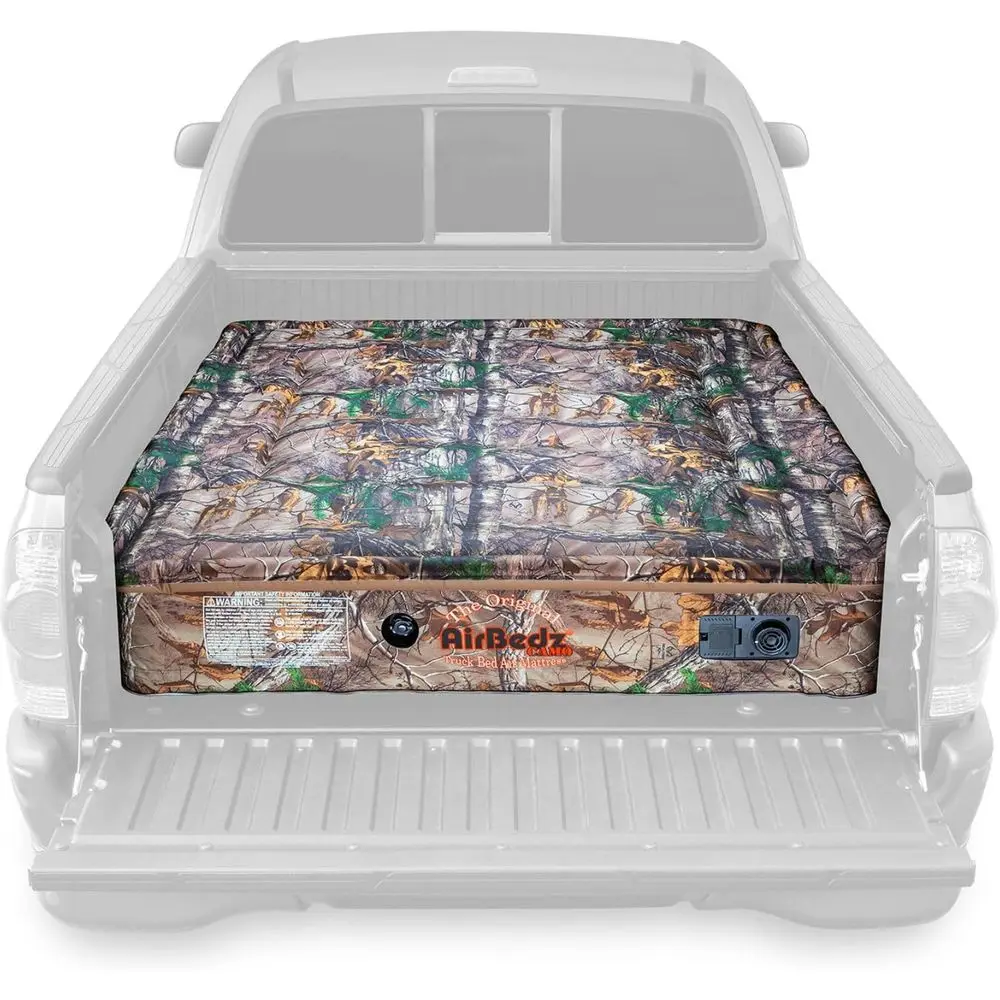 

Full-Size Truck Bed Air Mattress - Long Bed - 8ft, Rechargeable Battery Pump, Camouflage Pattern, Carry Bag & Patch Kit