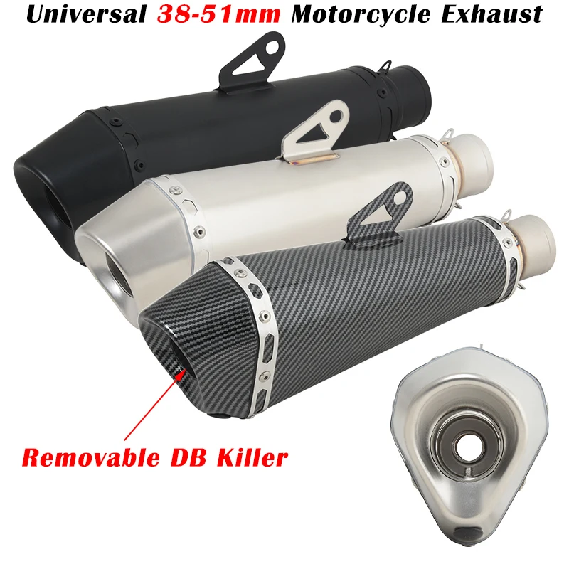 

Universal 51mm Motorcycle Exhaust Moto Escape System Modified Muffler DB Killer For CB500X DUKE 790 GSXS750 MT10 ZT310R S1000RR